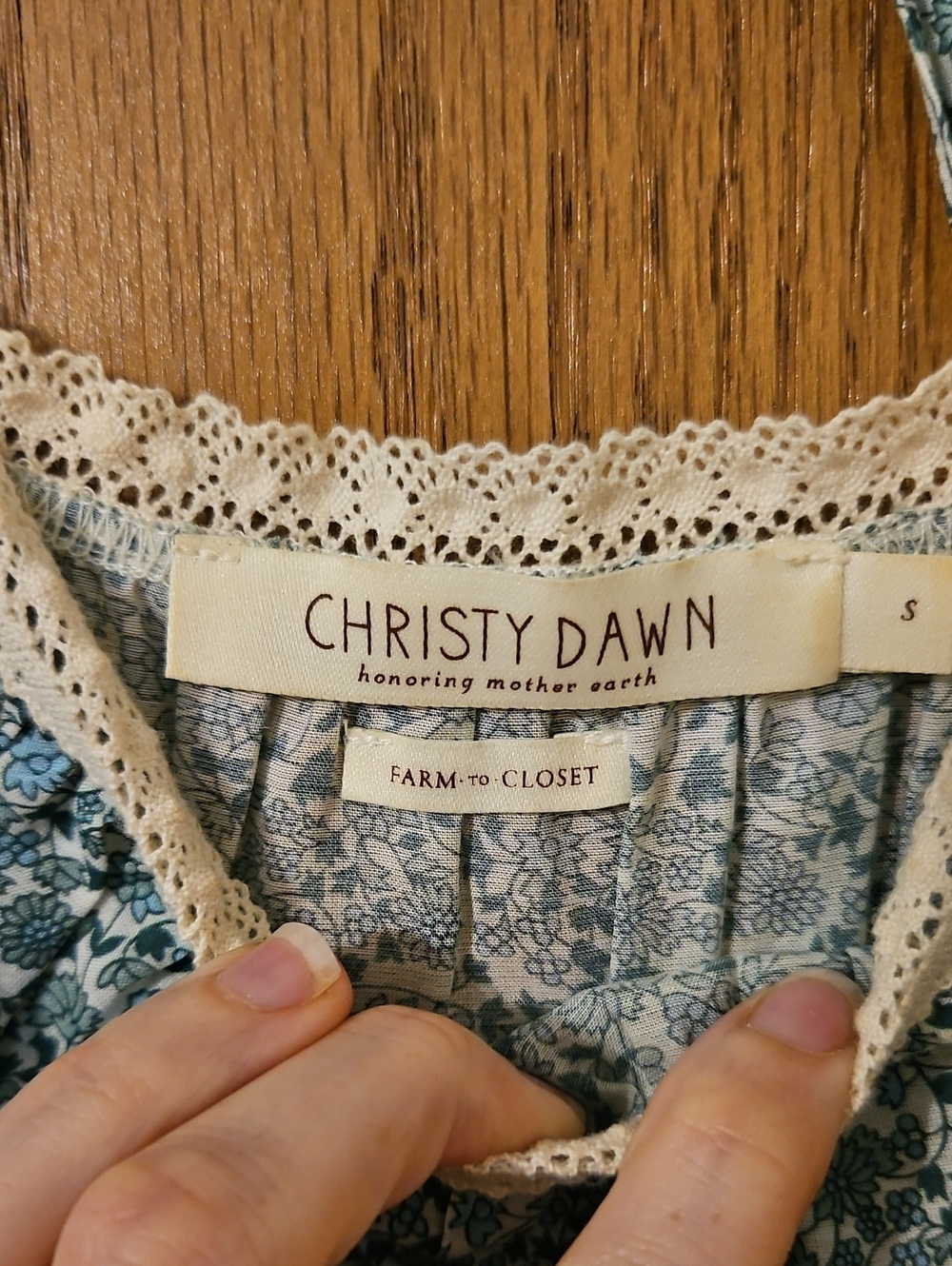 Christy Dawn The Lou Dress | Mint Blooming Meadow Silk-Cotton - Picture 2 of 5